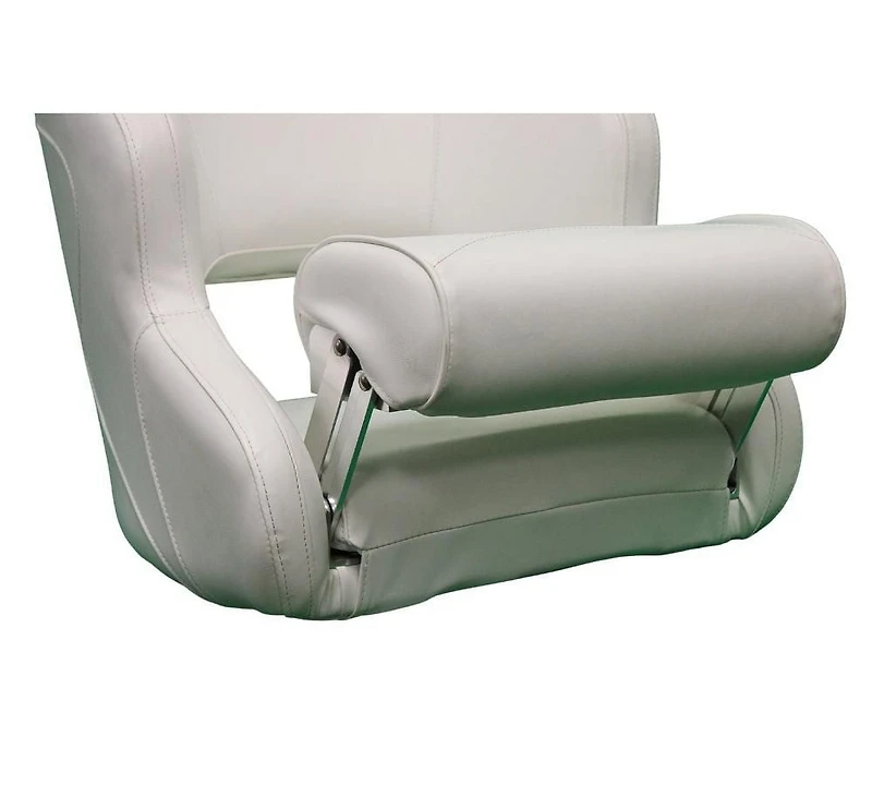 Blue Dog Marine Siège baquet de qualité supérieure, rembourrage en mousse extra épaisse, siège de bateau de luxe, style baquet, siège de capitaine confortable, élégant et durable – Blanc