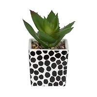 Kibo Mini Faux Succulent Dots Pot, 3.75in H x 1.78in Dia