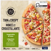 Our Finest Thin & Crispy Vegetable & Feta Pizza, 380 g