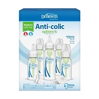 Dr. Brown's Anti-Colic Options+ Narrow Baby Bottle Newborn Gift Set with Baby Bottle Travel Caps