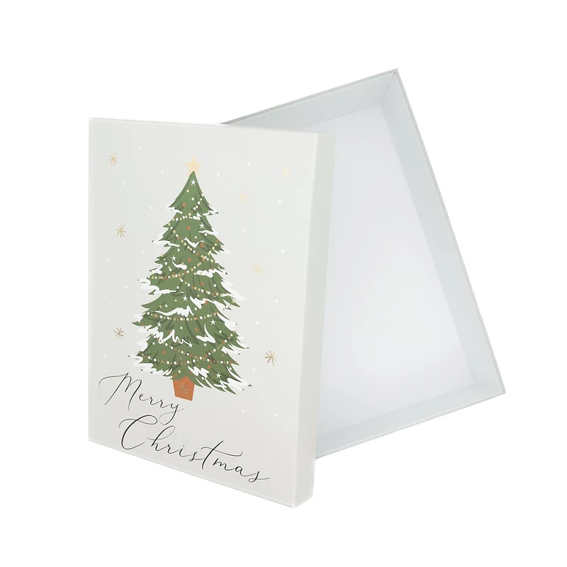Holiday Time Christmas Tree XLarge Gift Box, Rigid paper set-up box