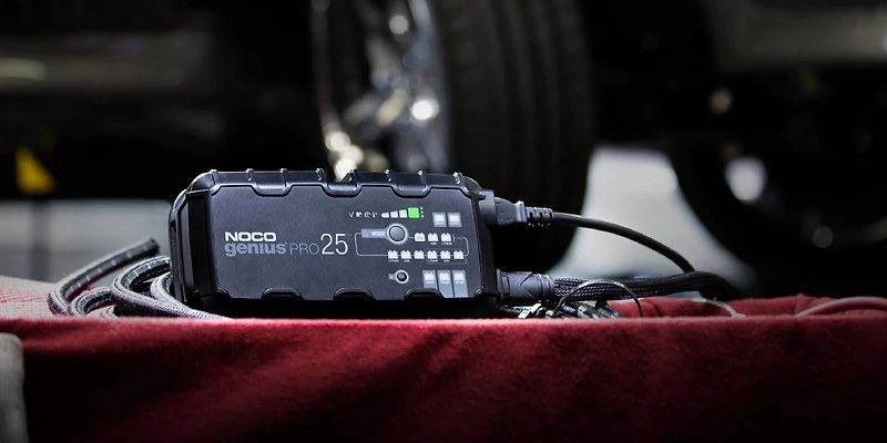 NOCO GENIUSPRO25, 25A Smart Car Battery Charger, 6V, 12V and 24V Portable Automotive Charger, Battery Maintainer, Trickle Charger and Desulfator for AGM, Lithium, Marine, Boat and Deep Cycle Batteries