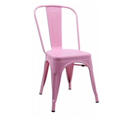 Tolix Roch chaise en rose clair, chaise en métal