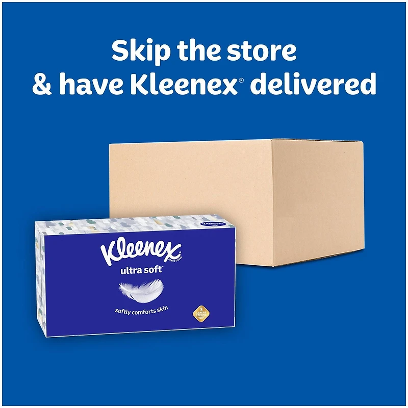 Kleenex® Ultra Soft Facial Tissues, 4 Flat Boxes, 110 Tissues per Box (440 Total Tissues)