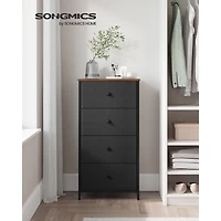 SONGMICS HOME Dresser for Bedroom, Fabric Dresser with 4 Drawers, Metal Frame, Small Chest of Drawers