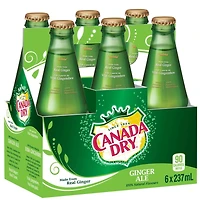 Canada Dry Ginger Ale 237 mL Glass Bottles, 6 Pack, 237 mL