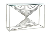 Topline Home Furnishings Sofa Table with Glass Top