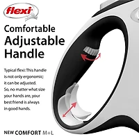 Flexi New Comfort Large 8m Black Tape Retractable Dog Leash