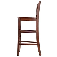 Table haute ronde Fiona 3 pièces avec 2 tabourets de bar à dossier en V de Winsome - 94385