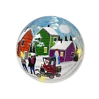 Led Craquelé Verre Globe (Père Noël Helpers)