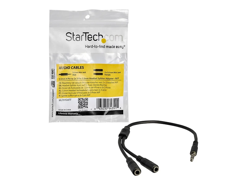 Headset Splitter 4 Pin to 2x 3 Position