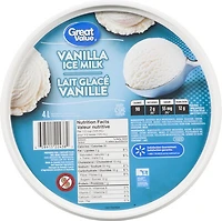 Great Value lait glacé vanille 4L