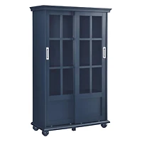 Ameriwood Home Aaron Lane Bookcase with Sliding Glass Doors, White