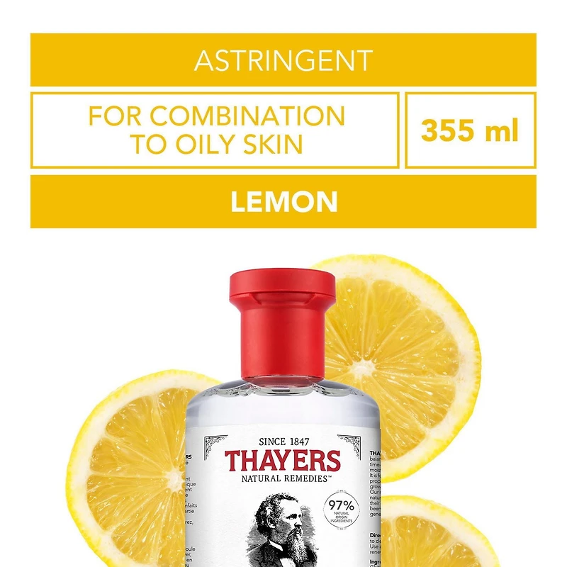 THAYERS Lemon Face Astringent with Witch Hazel and Aloe Vera formula 355mL