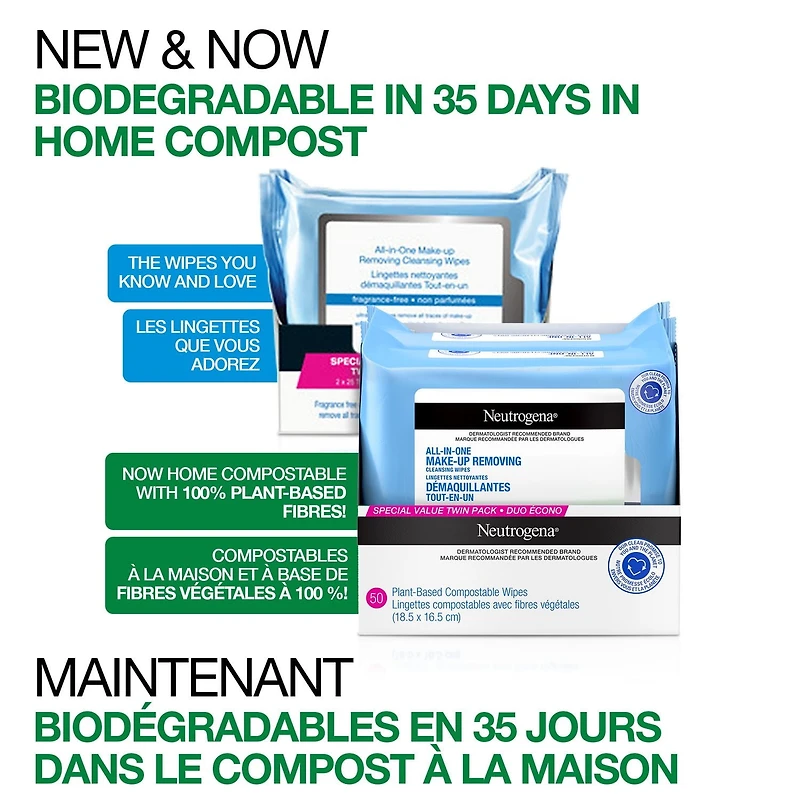 Neutrogena Lingettes  démaquillantes 2x 25 lingettes