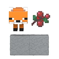 Minecraft Fox Action Figure & Accessory Set, 3.25-inch Scale Collectible Toy with Building Piece