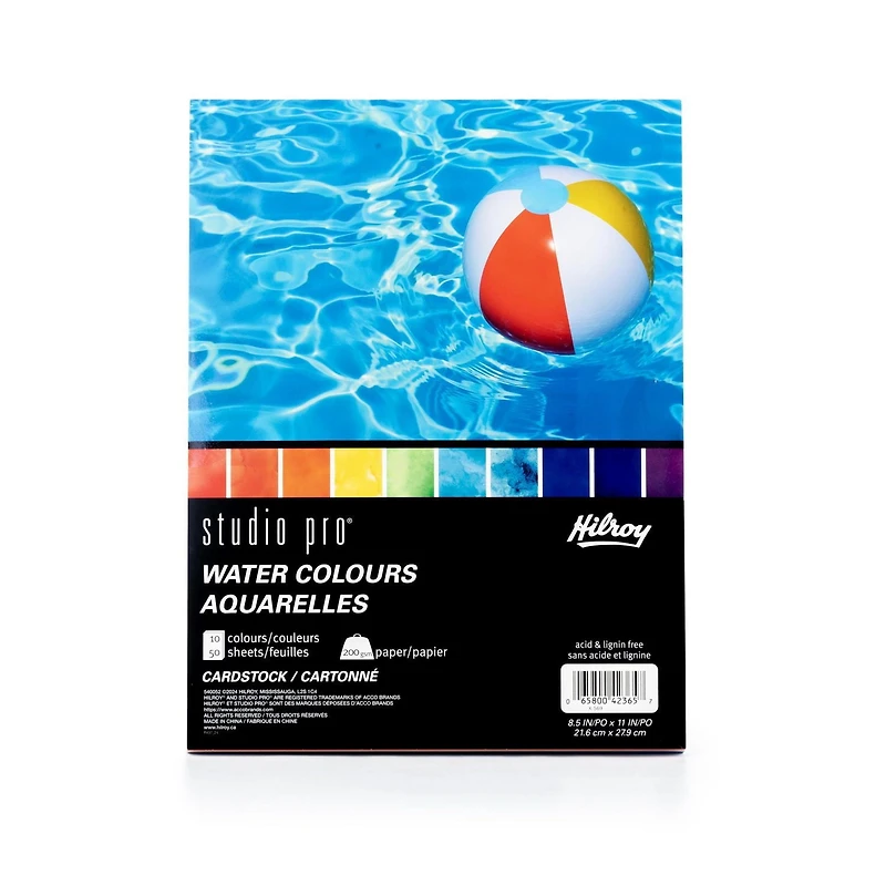 Papier cartonné aquarelle Hilroy® Studio Pro® 8,5 x 11, 50 un Papier cartonné