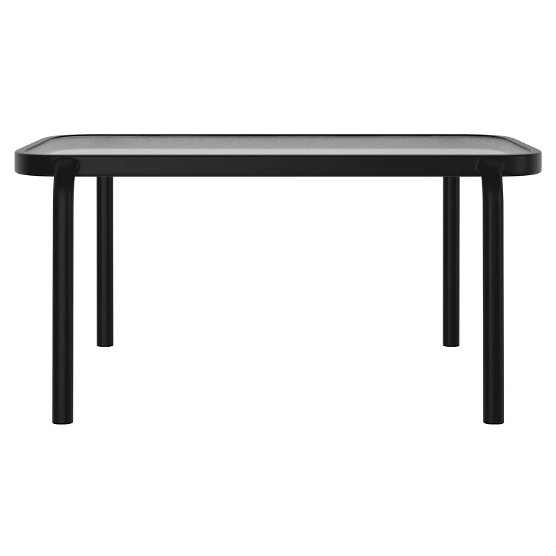 Mainstays Steel Outdoor Stacking Glass Table, Black