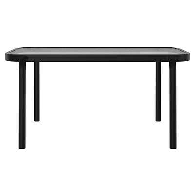 Mainstays Steel Outdoor Stacking Glass Table, Black