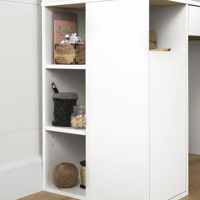 South Shore Crea Table de bricolage avec huche-Blanc solide