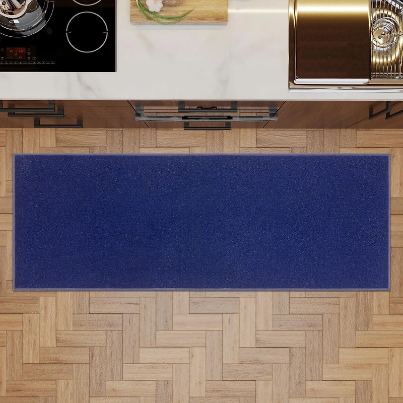 Tapis de couloir à motif de solide à sous-couche en caoutchouc de la collection Ottohome