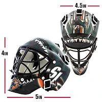 Franklin Sports Mini masque de gardien de but de hockey avec logo de l'équipe de la NHL de Sharks avec étui – Masque de gardien de but de collection avec logos et couleurs officiels de la NHL