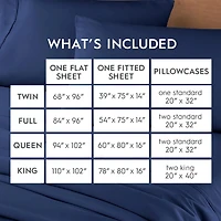 Better Homes & Gardens Ensemble de draps en satin de coton 300 fils, 4 pièces – Anse bleue, Très grand lit (King) Ensemble de draps en satin de coton 300 fils