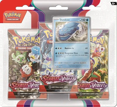Pokemon Pokémon TCG, Blister Trois Boosters Écarlate et Violet - Dondozo
