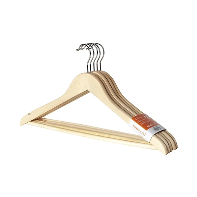 Neatfreak Contoured Natural Wood Hanger, Pack of 5