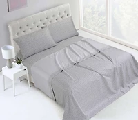 4 Piece Printed Microfibre Sheet Set