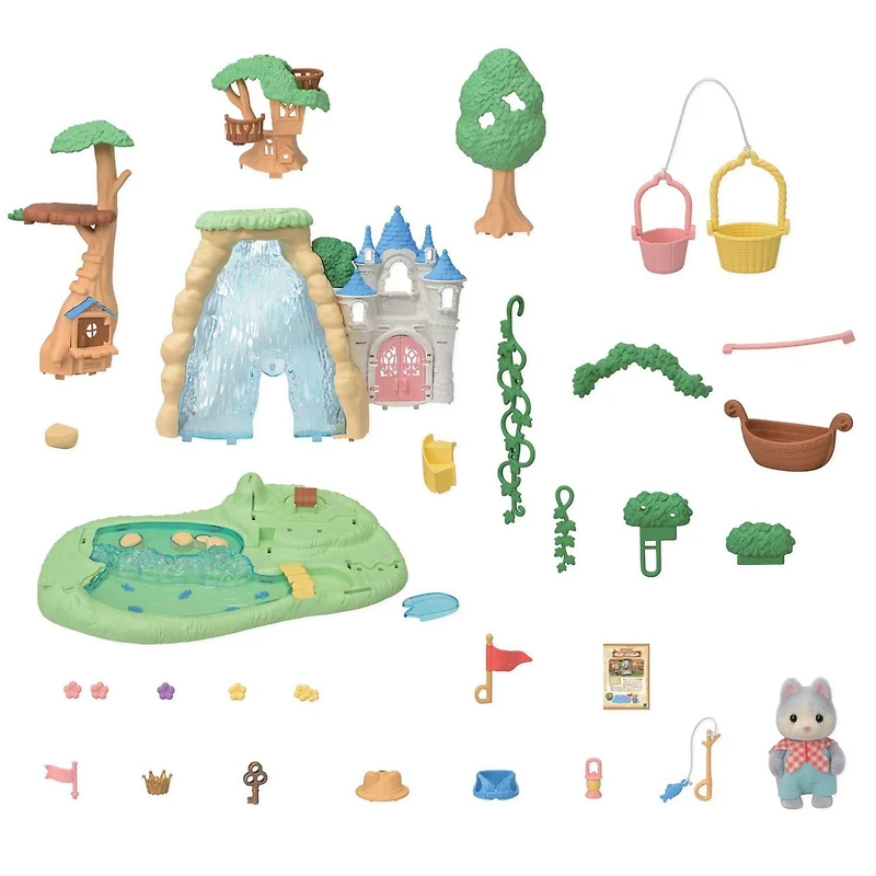 Calico Critters Secret Forest Falls, ensemble de jeu pour maison de poupée avec figurine et accessoires