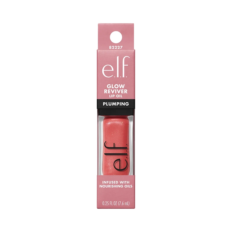 e.l.f. Cosmetics Glow Reviver Plumping Lip Oil, Papayarazzi, 7.6 mL