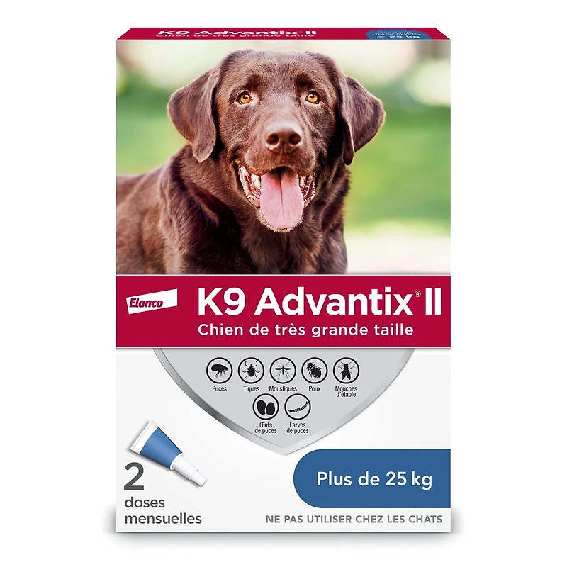 K9 Advantix II traitement contre les puces et les tiques pour chiens de très grande taille (2 un)