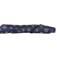 Holiday Time 6 inch x 20 feet Snowflake Ribbon, Navy & Gold