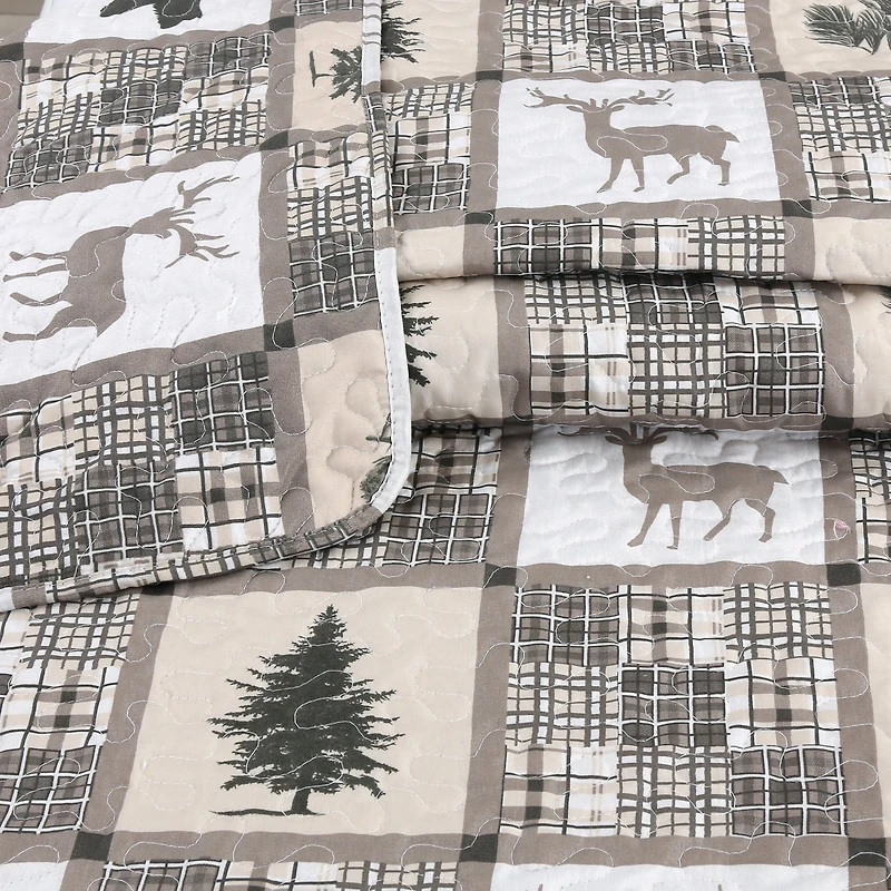 Marina Decoration Rich Printed Stitching Coverlet Bedspread Ultra Soft Summer Bedding Quilt Set with Quilted Sham
