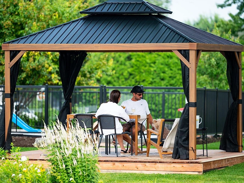 Yosemite Gazebo Structure en Aluminum Finition Bois 12 x 16