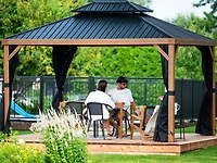 Yosemite Gazebo Aluminum Frame Wood Finish 12 x 16