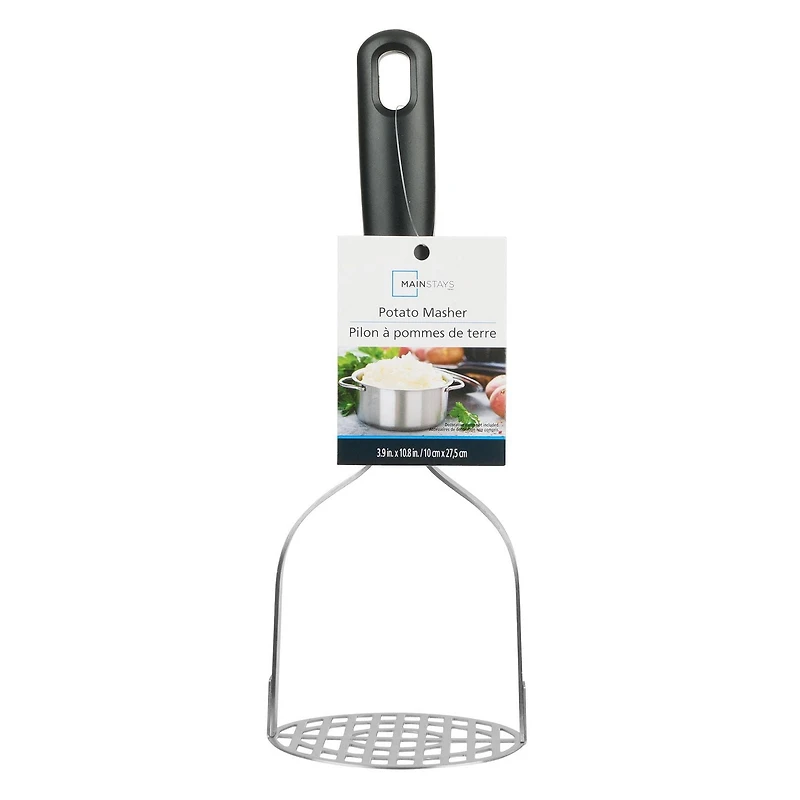 Mainstays Potato Masher, Black, Length - 25 cm x 10 cm