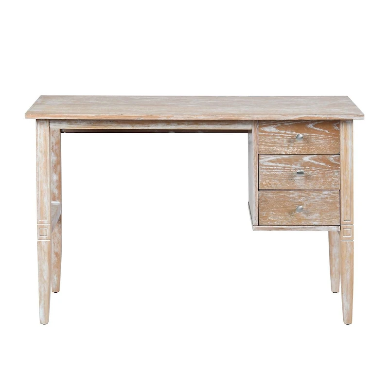 Homylin Home Office Computer Desk with 3 Drawers, 45" Wood Writing Desk, Retro Laptop Study Table Workstation, Rustic Brown