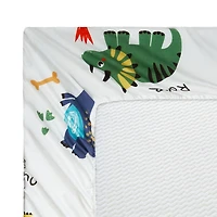 Ensemble de literie Marina Décoration pour enfants, garçons et tout-petits, en coton doux de 600 fils, avec housse de couette et drap-housse, motif dinosaure et zoo