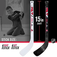 Franklin Sports NHL Devils Mini Hockey Set - Kids Indoor Knee Hockey Goal, Ball, 2 Mini Hockey Stick Combo Set