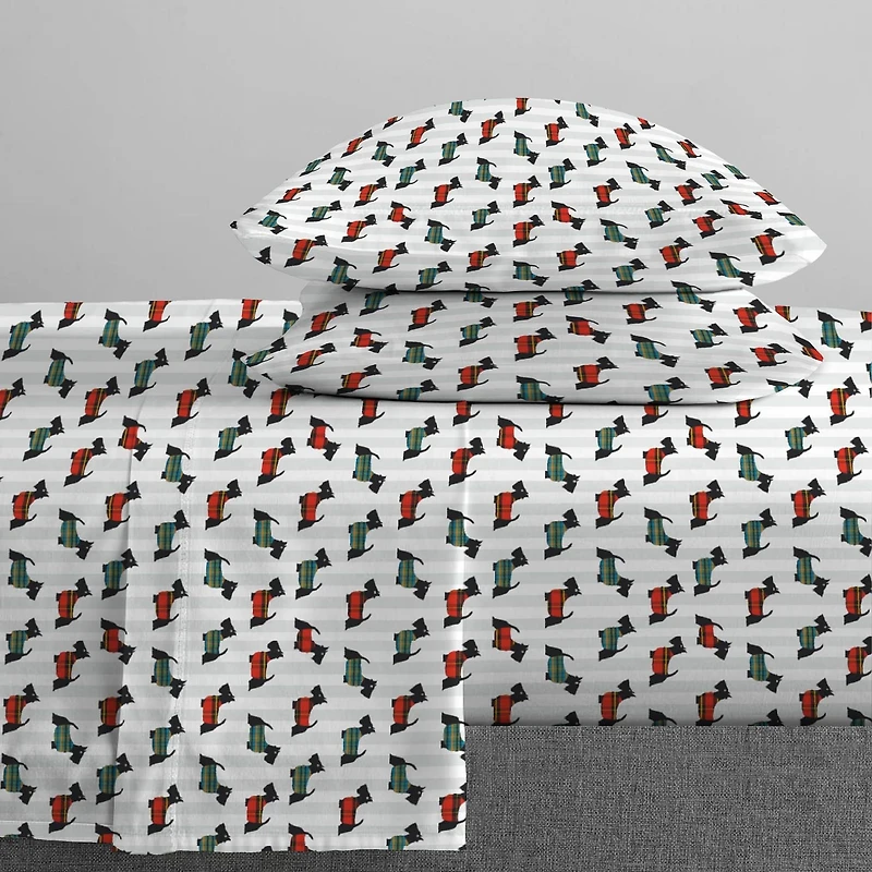 Ensembles de draps imprimés en coton à 144 fils Johnson Home