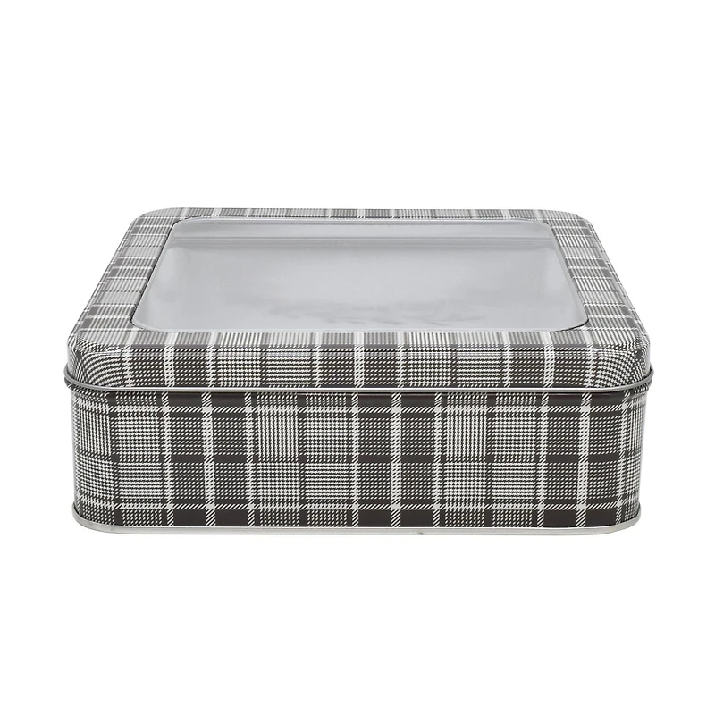 HOLIDAY TIME WINDOW SQUARE TIN