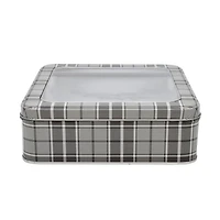 HOLIDAY TIME WINDOW SQUARE TIN