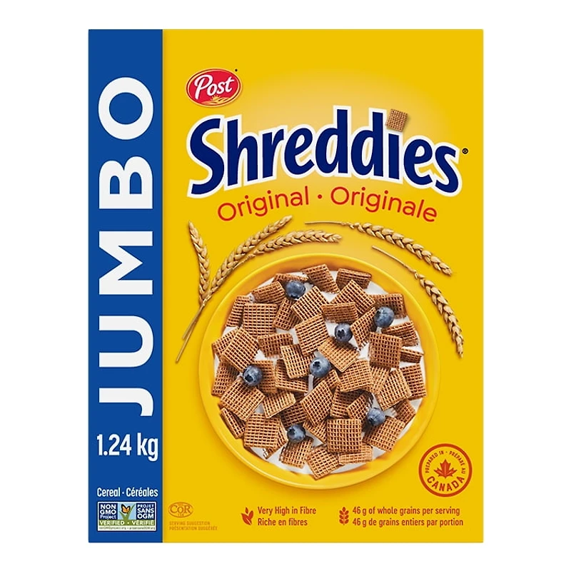 Céréales Shreddies Originale de Post, format géant 1.24 kg
