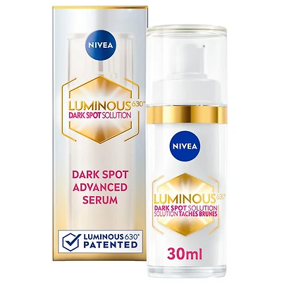NIVEA LUMINOUS 630 Dark Spot Solution Advanced Serum | Visibly reduces dark spots in just 2 weeks †† | With hyaluronic acid | For all skin types | Dark Spot solution for Face | Dermatologist-tested, 3, Visibly reduces dark spots