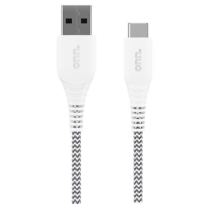 Câble USB tressé à haut débit certifié USB-C vers USB de 1,8 m/6 pi de Onn.