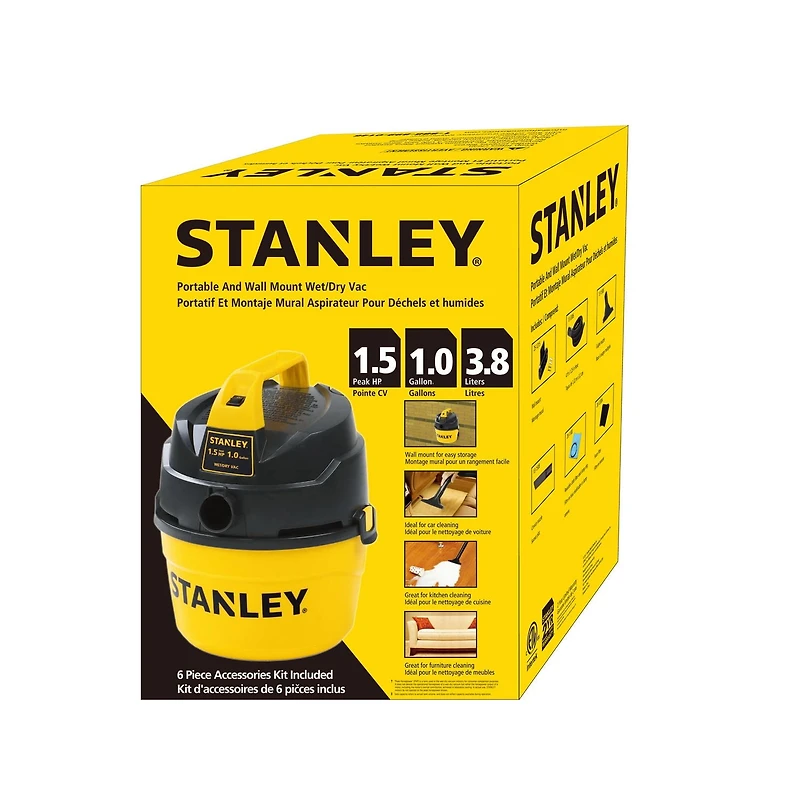 Aspirateur humide/sec de Stanley, 3,78 l 3.78 L Vac
