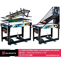 48 in. Combo Game Table, Air Hockey, Basketball, Bag Toss, Darts, Pinball Soccer, Target Shooting, Mini Golf, Multi Game Table by MD Sports