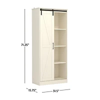 Garde-manger en bois Hillsdale Shelton avec 1 porte de grange coulissante